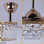 Ventilateur de plafond moderne en cristal 52 po avec lumière, moteur réversible à 5 pales, DEL 3 couleurs, télécommande