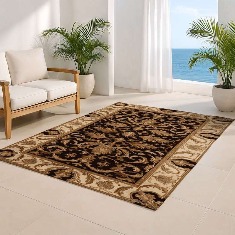 Tapis d'intérieur et d'extérieur brun français, Rectangulaire 2 pi x 3 pi