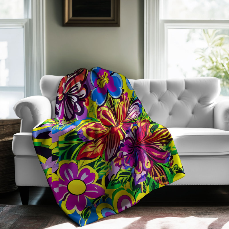 Bloom Bonanza Throw Blanket, 50" W x 60" L