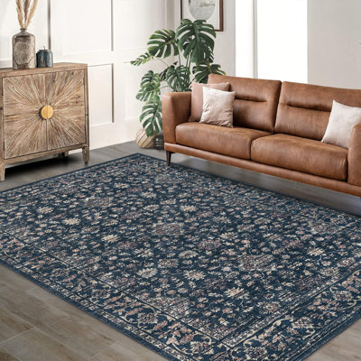 Tapis de salon lxt-Boho Tapis floral Tapis lavable à la machine Tapis antidérapants pour la salle à manger Cuisine Bureau