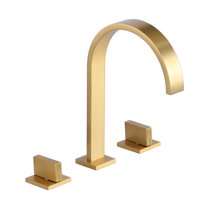 Robinet pour salle de bain à 2 poignées Casaign, Or brossé