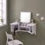 Rebord mural avec miroir de coiffeuse - style transitionnel - blanc