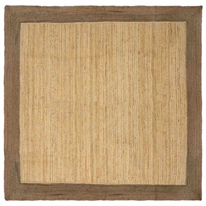 Rectangle Hand Braided Area Rug, Natural/Grey, Square 300cm