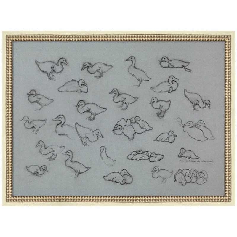 «Study Leaf Ducks» par Nostalgia Prints, impression sur toile encadrée