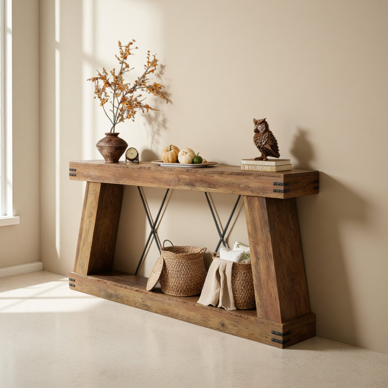 Two-Tier Side Table,Unique Entryway Table,Functional Console Table