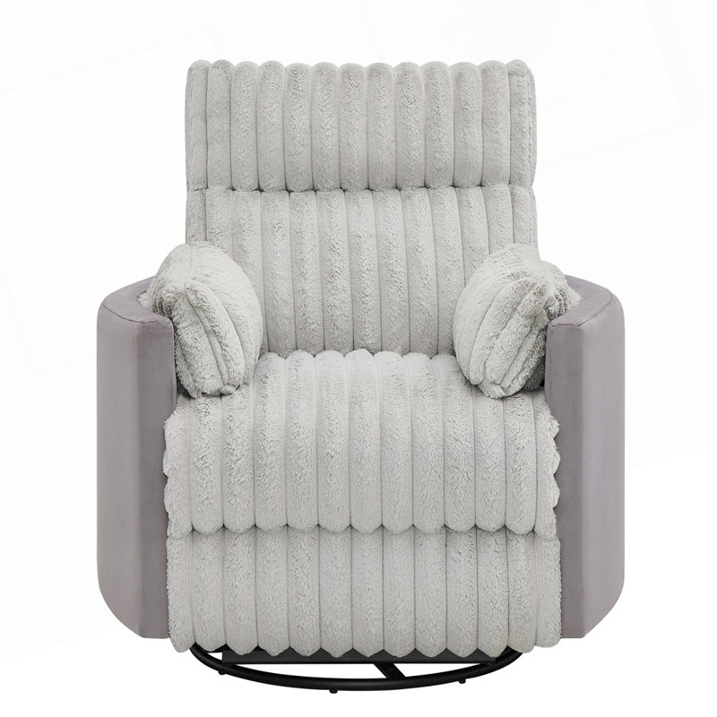 Fauteuil inclinable manuel en velours côtelé, Gris