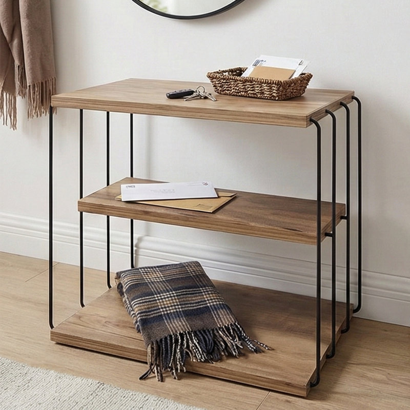 Huxham 19.7'' W Metal Nightstand, Anthracite
