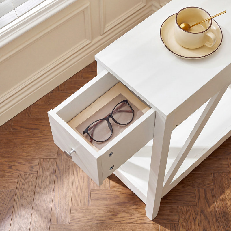 Table d'appoint étroite Sherborn avec tiroir