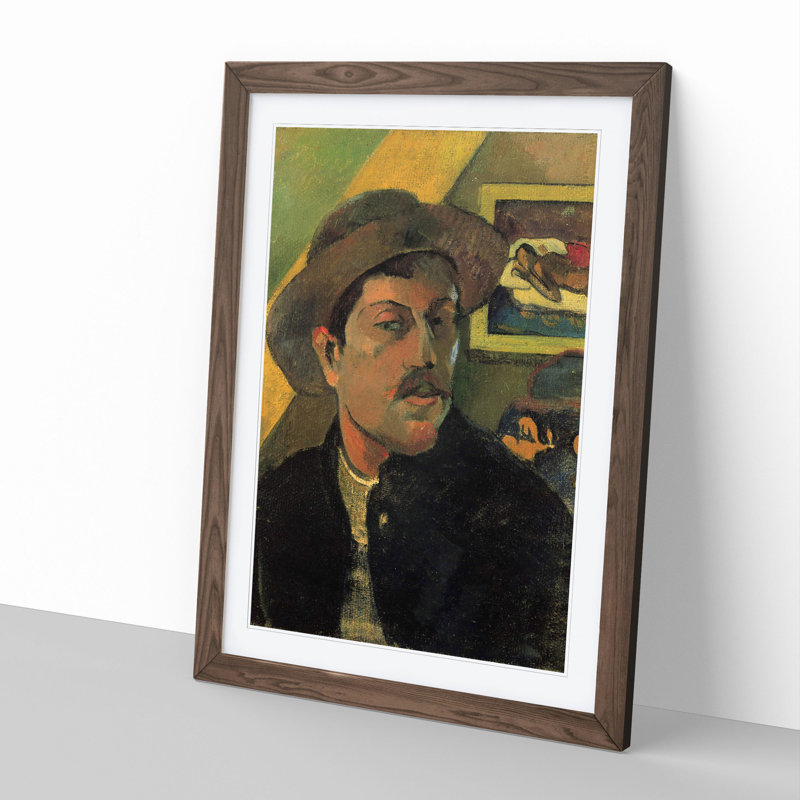 Self Portrait by Paul Gauguin - Picture Frame Painting, 36cm H x 27cm W x 2cm D, Walnut Framed