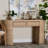 Baxton Studio Mimi Natural Rattan Checkered Console Table with Drawer
