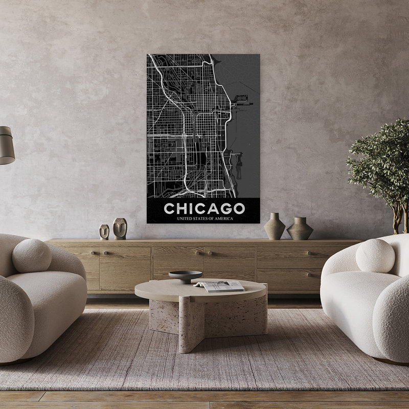 Chicago, art mural rétro, H 48 po x l 32 po