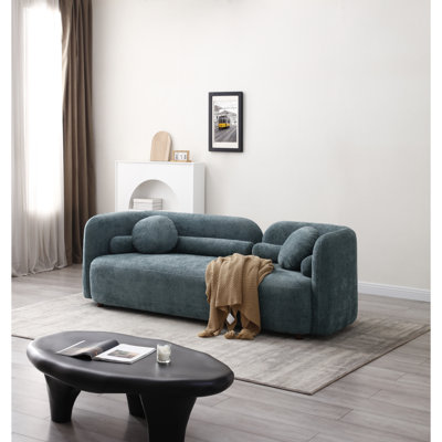 Modern Sofa Luxury Couch For Living Room, Chenille Velvet Upholstered Comfy Couch For Apartment Home Office, 3 Seater
