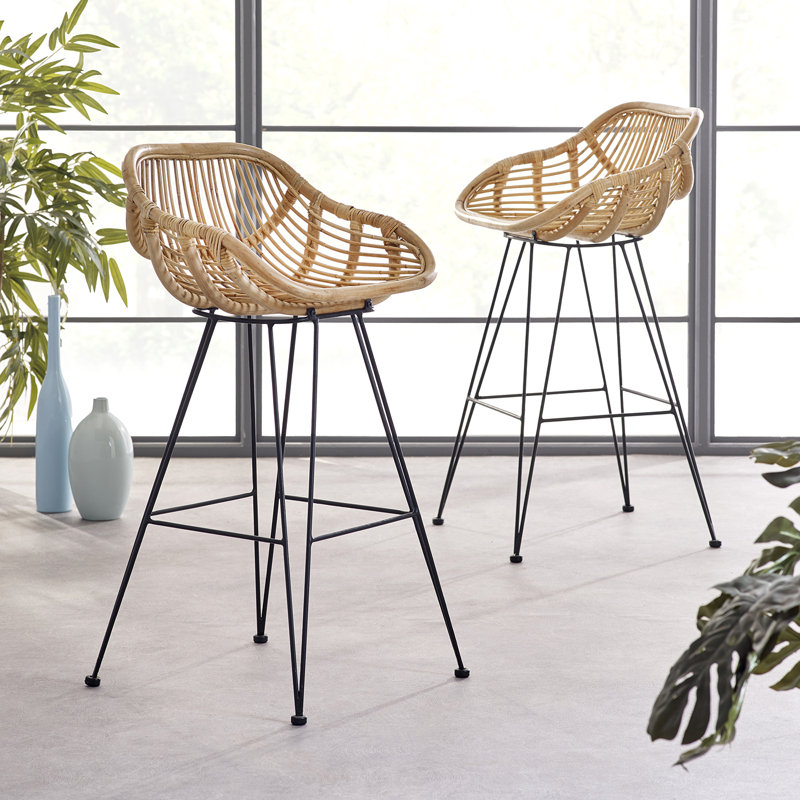 Beaconsfield Counter Stool with Metal Frame, Beige