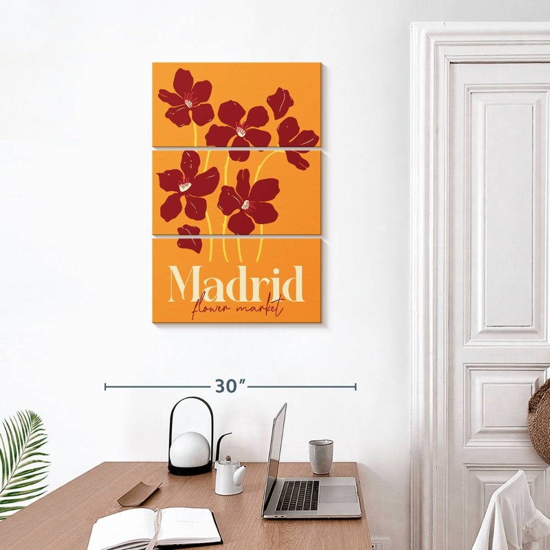 Affiche du marché aux fleurs Harnek Madrid, H 32 po x l 20 po