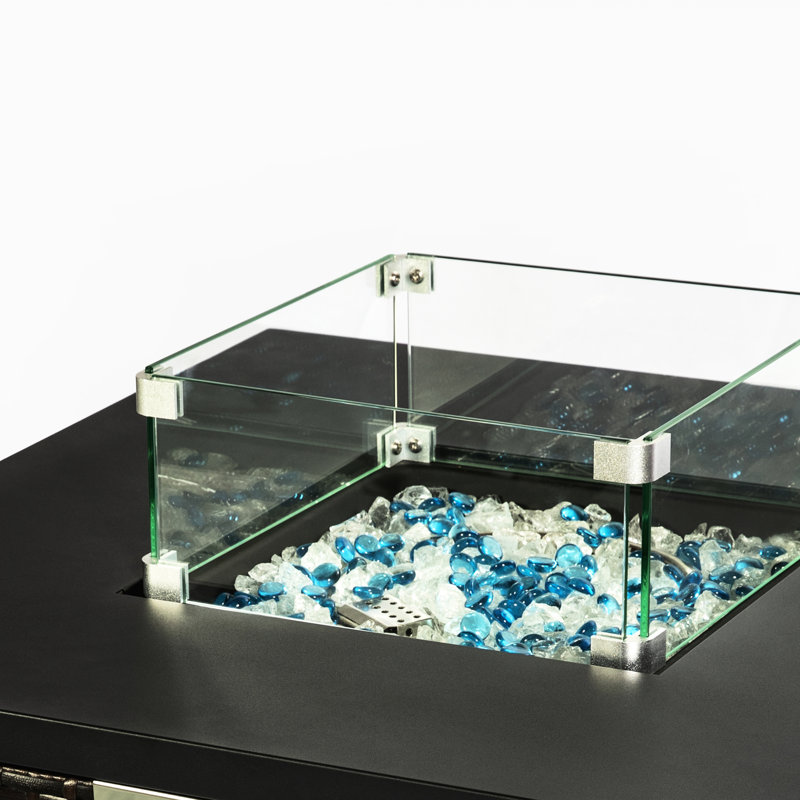 Résistance aux obstacles de table pare-feu transparente carrée, 14,4 po x 14,4 po, cloison de 2,5 lb, 14,56 po x 5,55 po