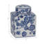 Pot décoratif en céramique de cerisier chinois avec couvercle - Décoration intérieure pour table haute et accessoires floraux - 9 po, bleu et blanc