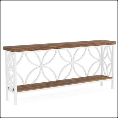 71" Nordic Industrial Console Table with 2-Tier Storage