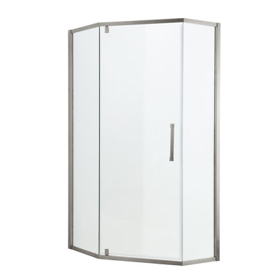 Porte de douche 34-1 / 8 "X 72" Cabine de douche semi-sans cadre à charnière