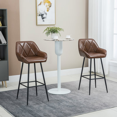 Tregre Upholstered Counter Stool with Metal Frame