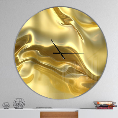 Golden Cloth Texture - Modern Wall Clock
