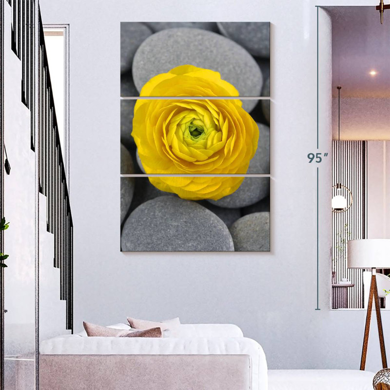Harnek Bright Yellow Ranunculus, 45" H x 28" W