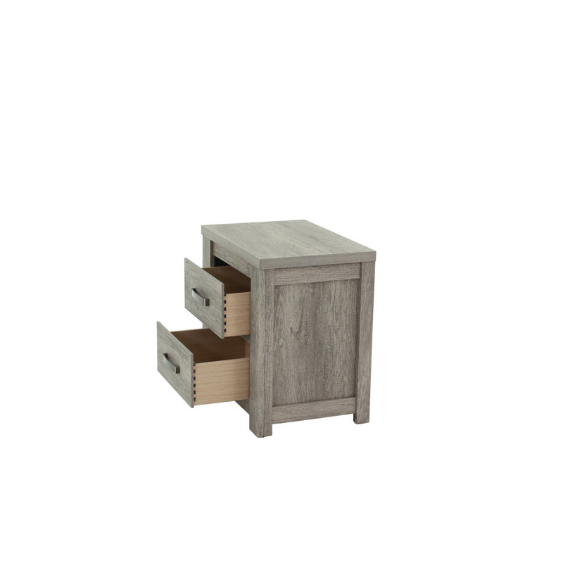 2 Table de chevet pour la chambre à coucher, table de chevet pour appareil rustique gris, table de chevet rustique