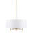 5-Light White Drum Shade Chandelier