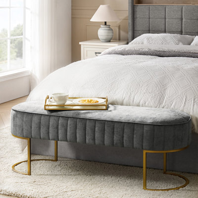 Ferdinand 46" W Channel-Tufted Upholstered Bench