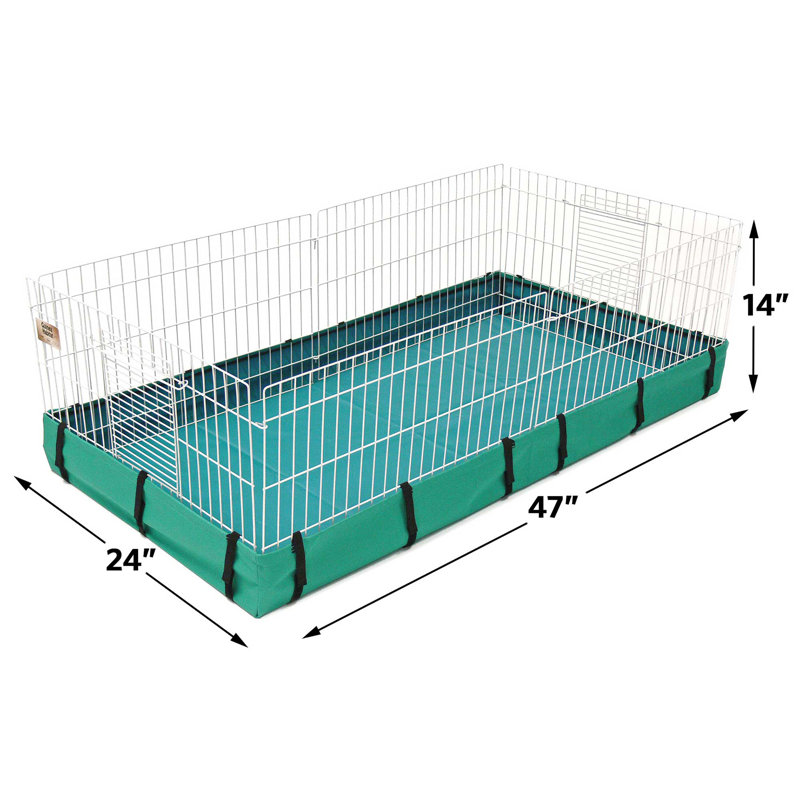 Expandable White Wire Guinea Pig Habitat with PVC Bottom