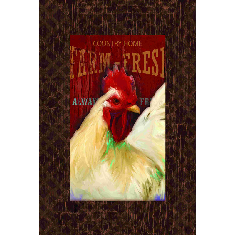 «Farm Fresh Rooster», impression sur toile tendue, L 12 po x H 18 po