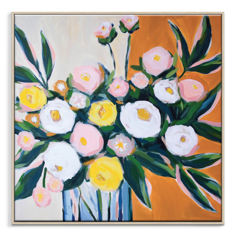 The Golden Hour by Taylor Lee - Painting, 42.5 cm H x 42.5 cm W x 4 cm D, Brown Wood Frame