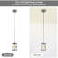 Mini-luminaire suspendu rustique réglable en forme de cage en argent pour café, vestibule - E26, base industrielle avec espace intérieur gris, sous-sol, luminaire encastré