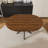 Round Extendable Dining Table with steel Base-117584062
