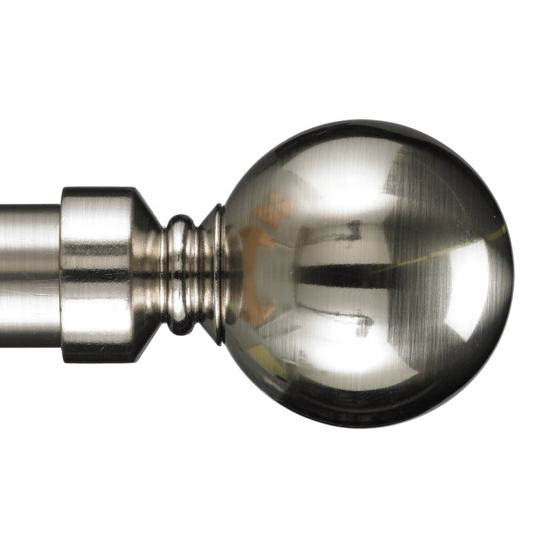 Marshfield Double Curtain Rod Set, 3" H x 120" W x 6" D, Stainless