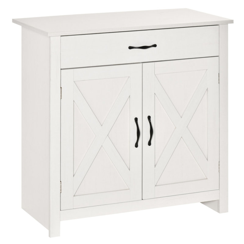 Rustic Farmhouse Sideboard Buffet Cabinet With Barn Doors, Adjustable Shelves, And Ample Storage For Kitchen Or Living Room