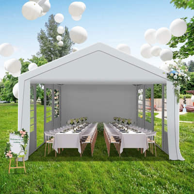 Tente de réception d'extérieur en acier galvanisé 20 pi x 30 pi - Tente de mariage à paroi latérale amovible et résistante