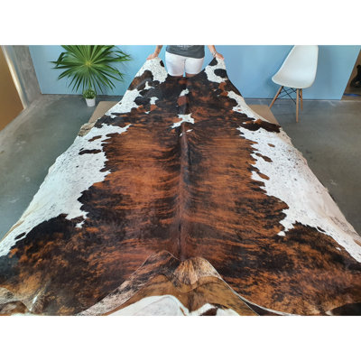Tapis en cuir de vache blanc Brindle