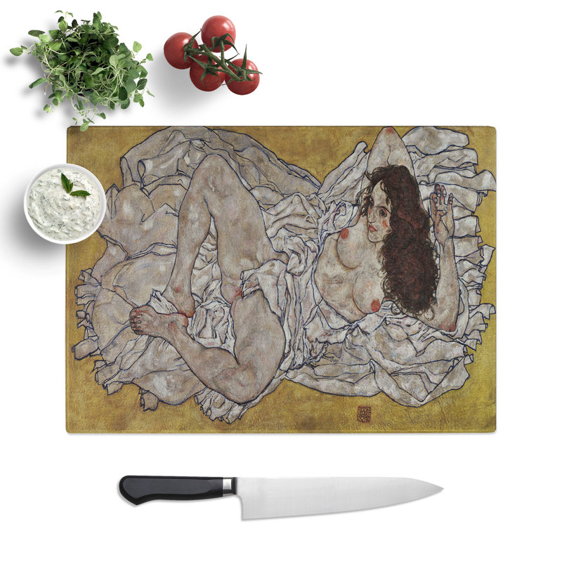 Reclining Woman by Egon Schiele Chopping Board, 0.4cm H x 28.5cm W x 39cm L
