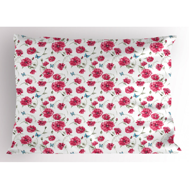 Spring Polyester Floral Sham Set, Twin
