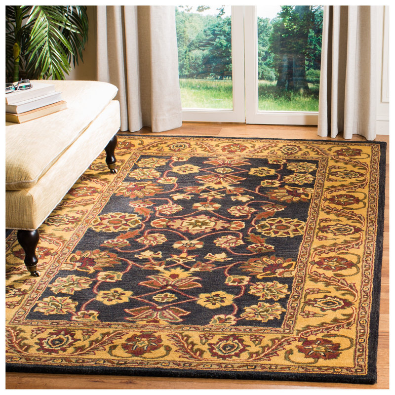 Santoyo Hand Tufted Wool Oriental Rug, Rectangle 5' x 8'