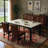 5-Piece Dininng Room Table Set with 4 Uphosltered Dining Chairs, Faux Marble Table Top and Robust Metal Frame Dining Table Set of 5, Space-Saving Design Dinette Set for Home Furniture Kitchen Restaurant-912154684-924555524