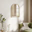 HOMCOM Arched Wall Mirror with Modern Tempered Glass & Polystyrene Beige