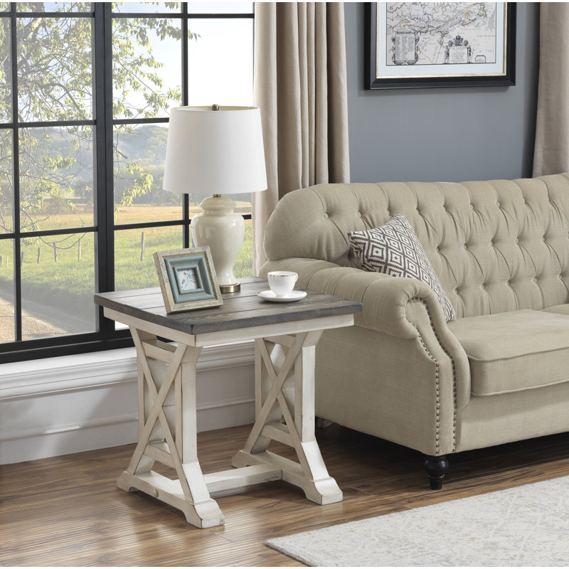 Brenai End Table, Cream