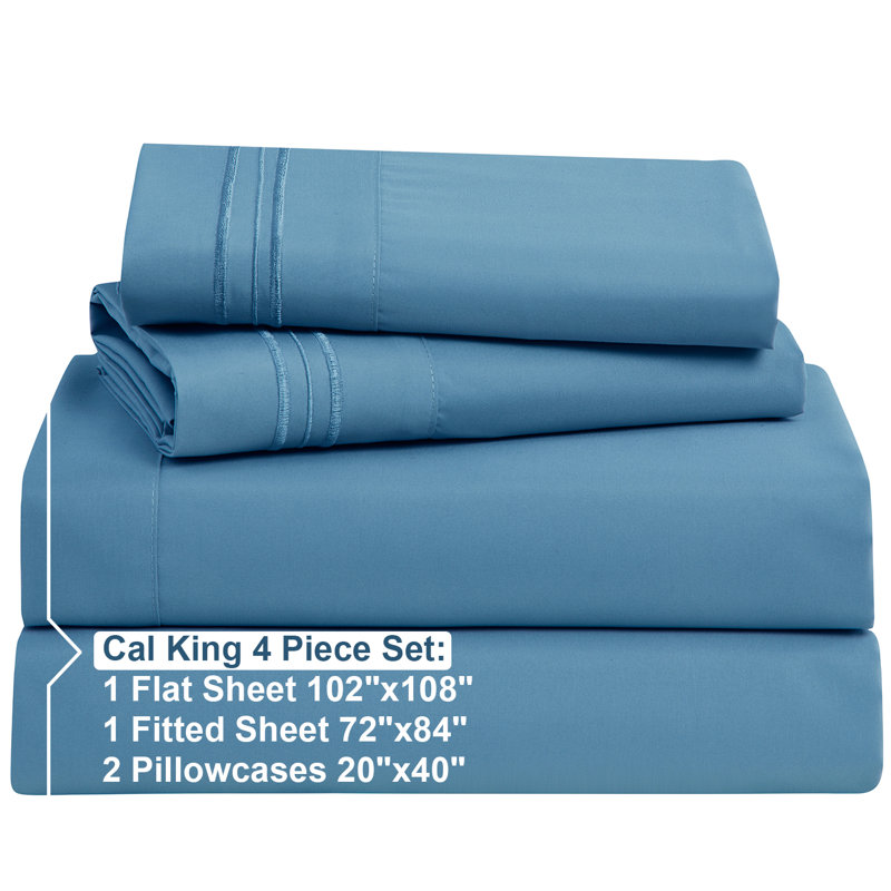 California King Blue Heaven Microfiber Deep Pocket Sheet Set