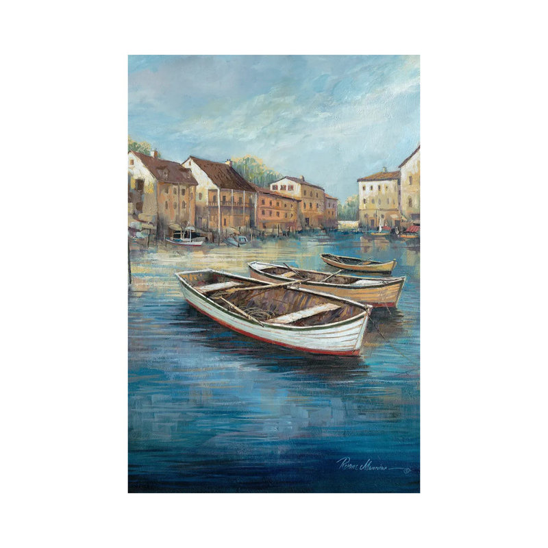 Tranquil Harbor I by Ruane Manning - Gallery-Wrapped Canvas Giclée on Canvas, Wrapped Canvas, 20.32 cm H x 30.48 cm W