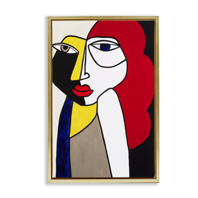  Cubist Portrait of Woman Floater Canvas by Ruth Fromstein
