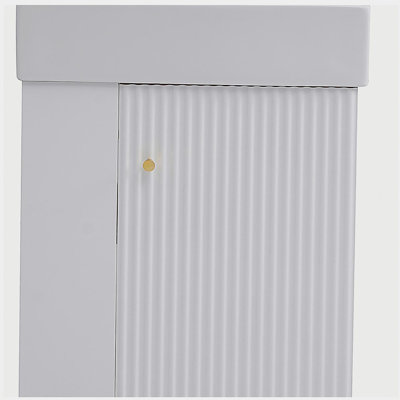 Meuble-lavabo flottant de 21,6 po avec lavabo en céramique - parfait pour les petites salles de bain, rangement à gauche