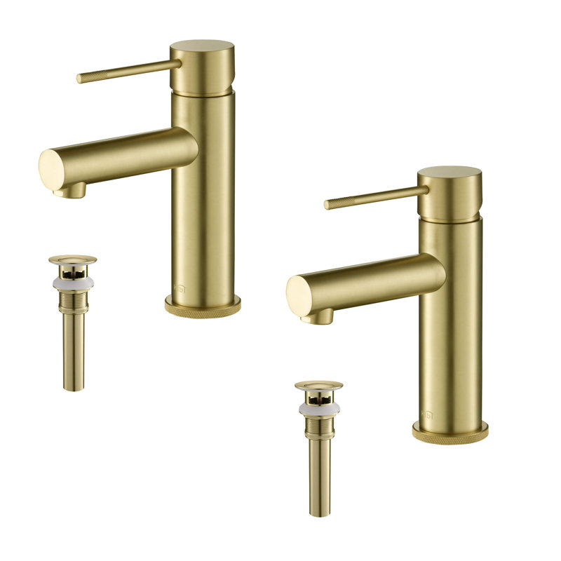 Circular X Single-Hole Single-handle Bathroom Faucet with Drain Assembly, Brush Gold