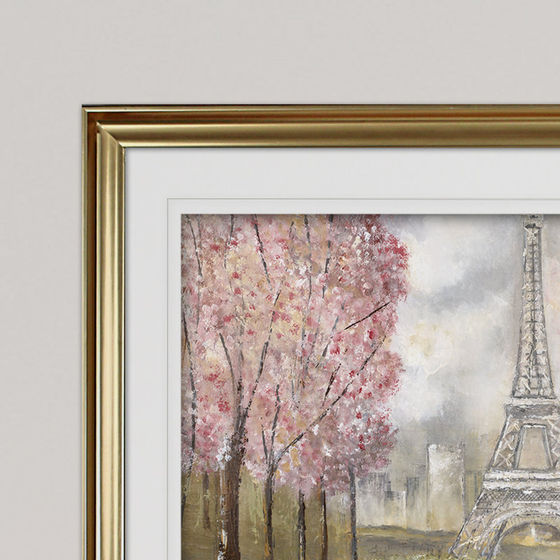 Paris Stroll - reproduction d'art encadrée, Or, H 20 po x l 24 po x P 1,5 po