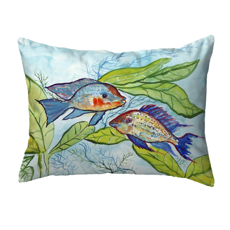  Paire de coussins décoratifs rectangulaires intérieur / extérieur sans cordon Fish